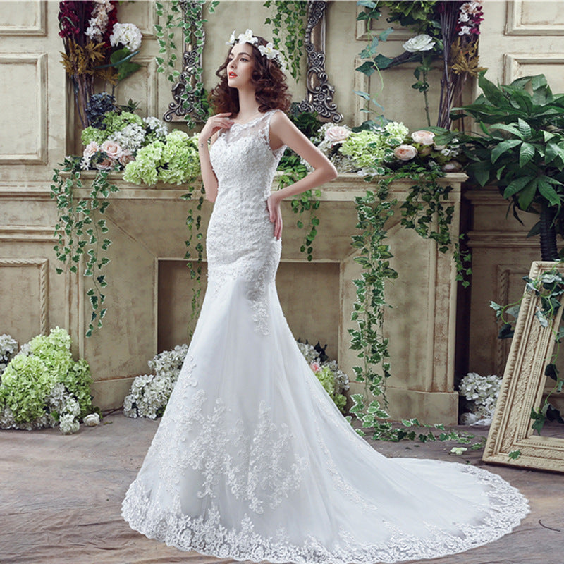 Bride Trailing Wedding Dress